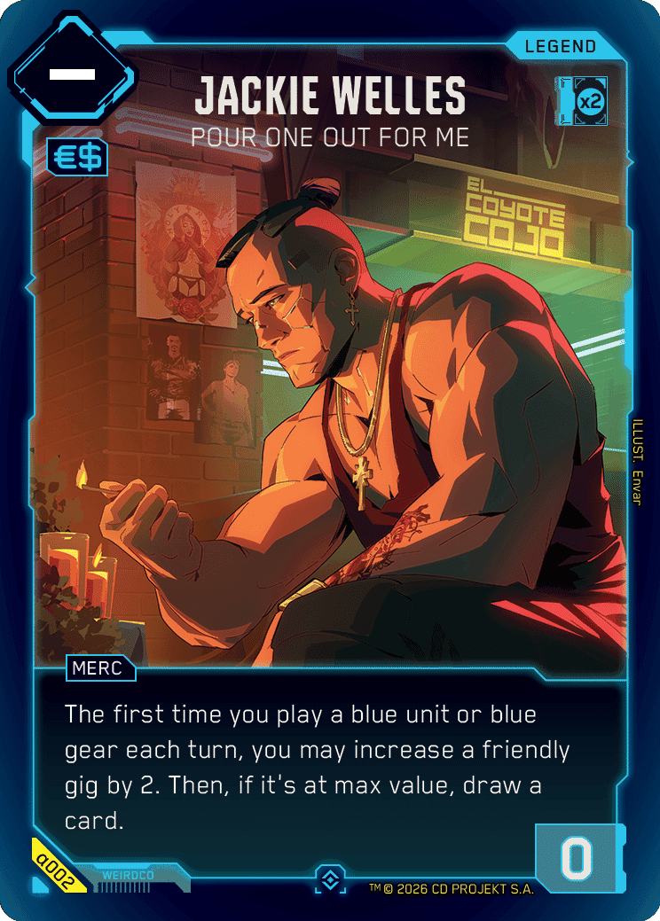 Carte Jackie Welles — Cyberpunk TCG